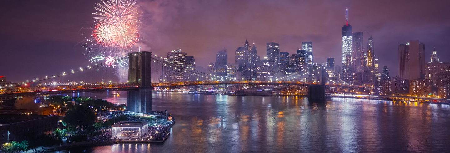 New York skyline fireworks image
