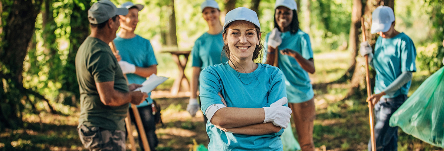 Volunteer in forest
