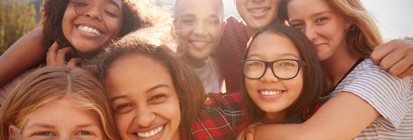 Group of teenagers smiling