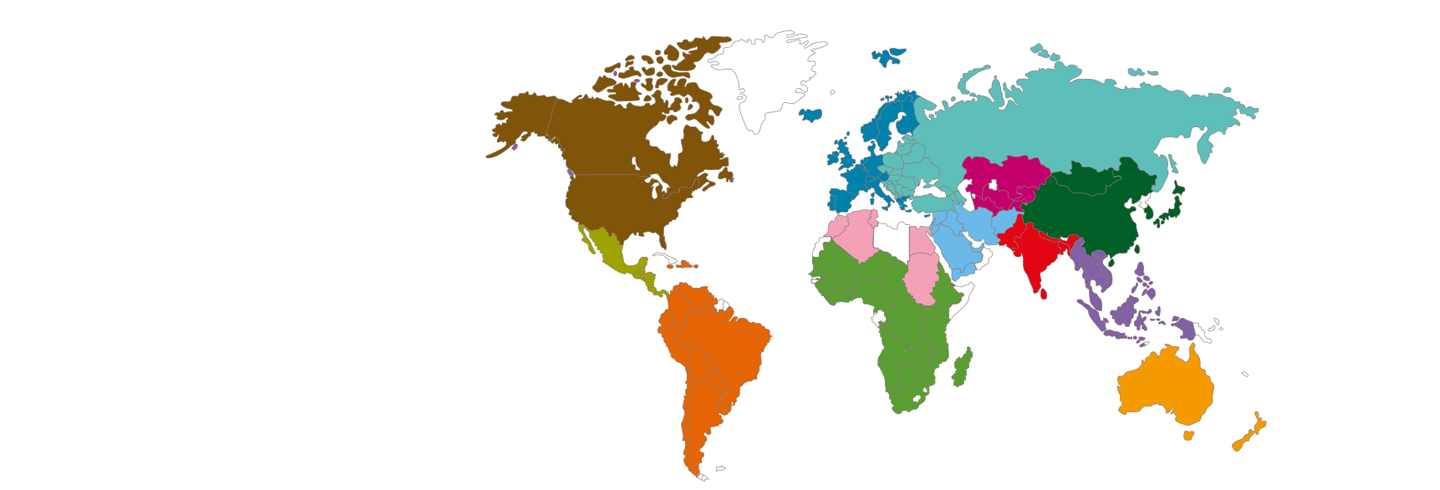 Colourful world map