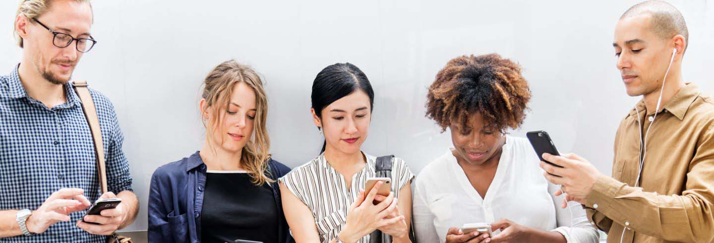 social media hero unsplash people phones