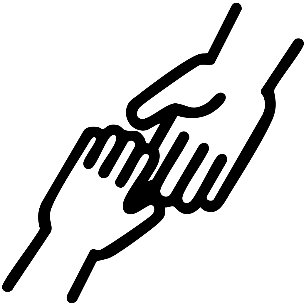 Giving icon showing two reaching hands